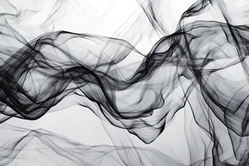 A close-up shot of thick smoke in a black and white image