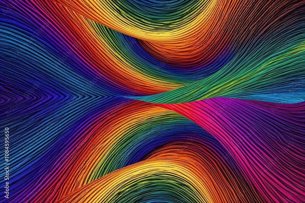 Poster dynamic colorful wave gradient design with vibrant textures and vivid hues