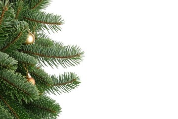 Fototapeta premium A detailed shot of a decorated Christmas tree with ornaments and lights