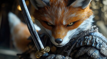 A close-up shot of a person grasping a sword, ready for action