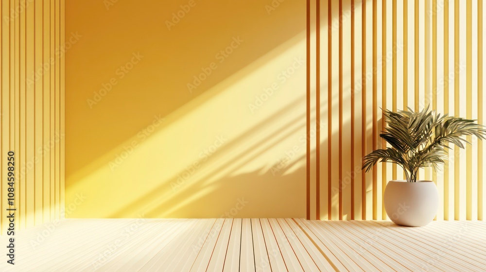 Poster bright minimal yellow abstract background with empty space and geometric texture bright monochrome i