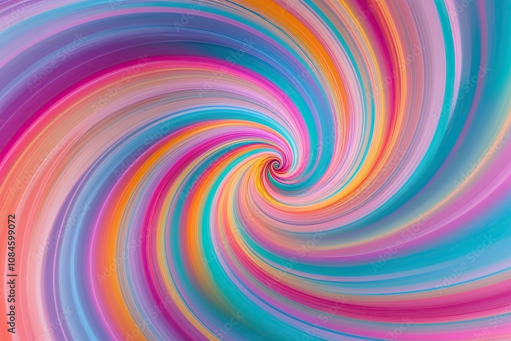 Poster energetic pastel swirl display with lively color interaction and dynamic patterns