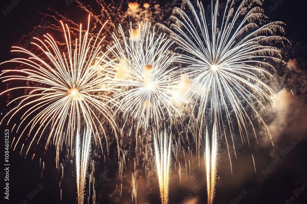 Aufkleber a burst of colorful fireworks exploding in the night sky