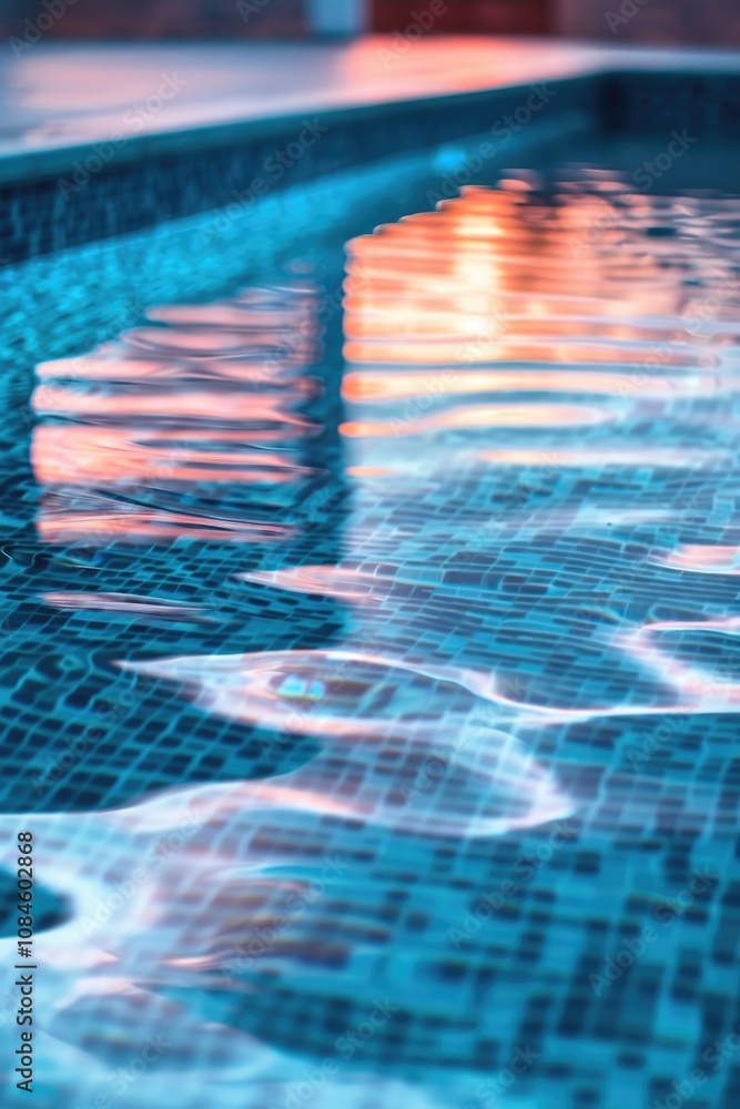 Poster a close-up shot of calm and clear pool water