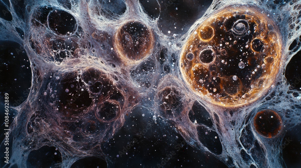 Poster the close-up exploration uncovers detailed cellular formations, showcasing the complexity of human t