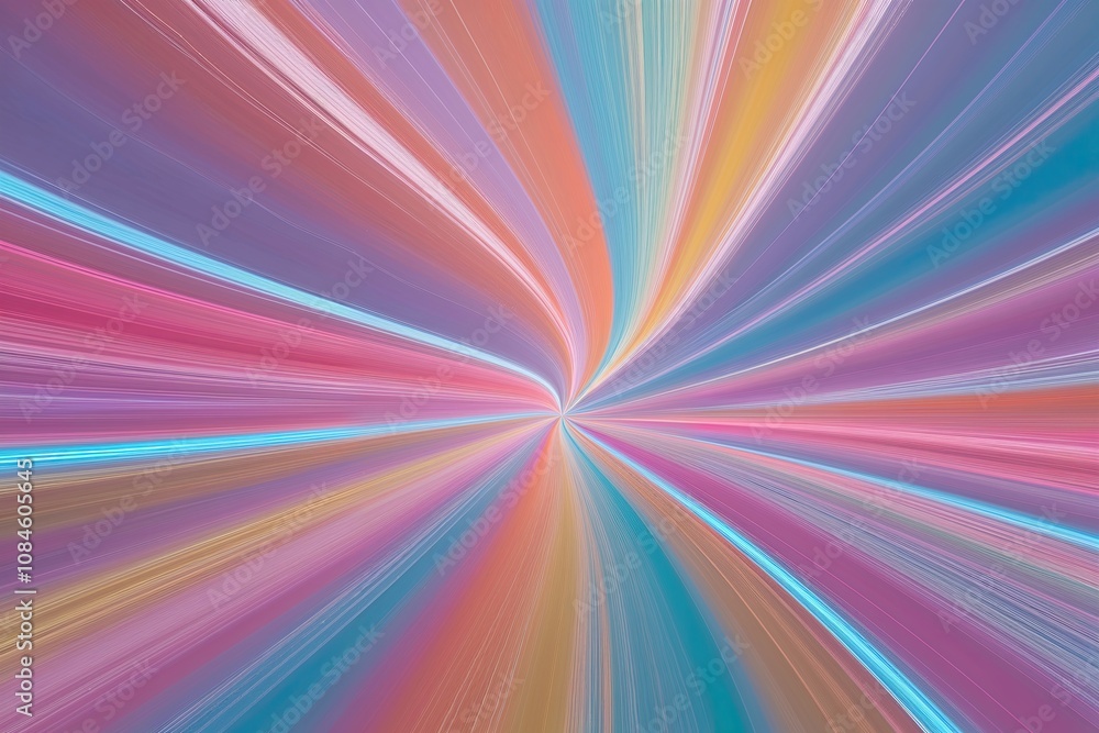 Poster vibrant pastel swirl art with dynamic color interaction and engaging patterns