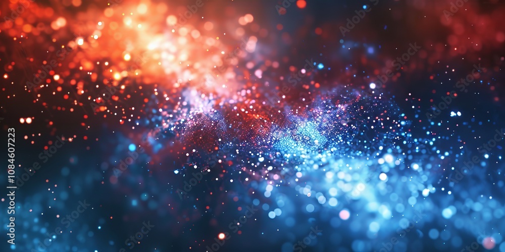 Poster abstract background with vibrant sparklers and colorful bokeh effect. concept of festive atmosphere,