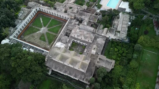 faraglioni of, capri island at sunset, certosa of san giacomo, italy