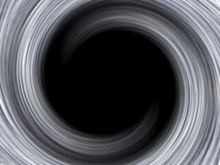 Abstract swirling vortex background in grayscale with a black center.