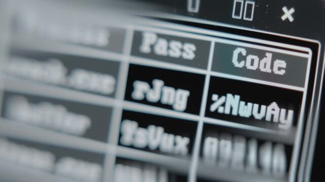 Hacking process, picking up passwords and codes , macro view