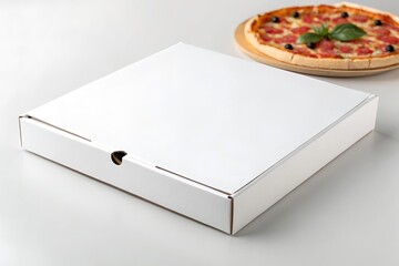 Blank pizza box mockup perfect for branding, logo placement, or packaging design presentations.