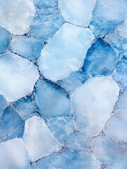 Frozen lake surface with intricate ice patterns