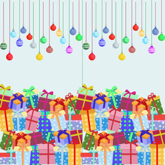 Naklejka premium Christmas symbols and sign border background to celebrate christmas and new yeat festival