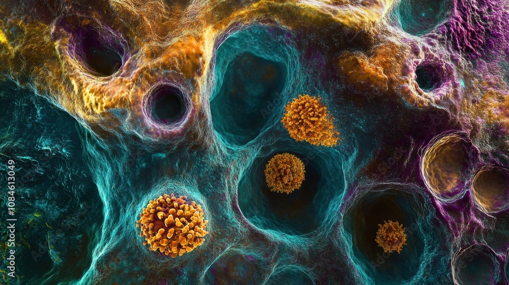 Fototapete explore the fascinating world of microscopic cells and structures showcasing complex biological form