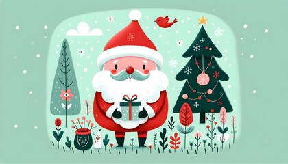 "Navidad Encantada: Magia de Santa y la Naturaleza"