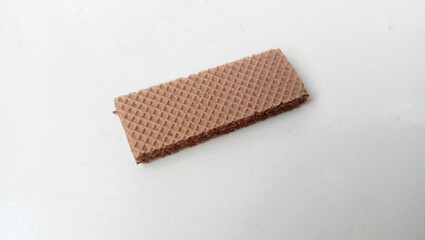 bandage Landscape photo of a chocolate wafer with white background isolated,chocolate wafer with sweet taste 