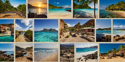 Adventure travel photography in diverse travel destinations, created by Generative AI