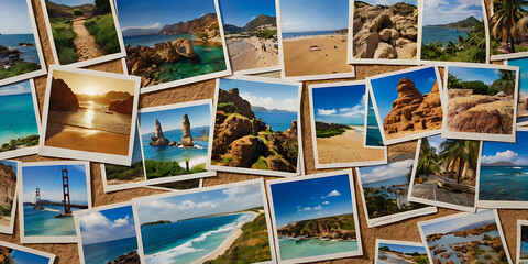 Adventure travel photography in diverse travel destinations, created by Generative AI