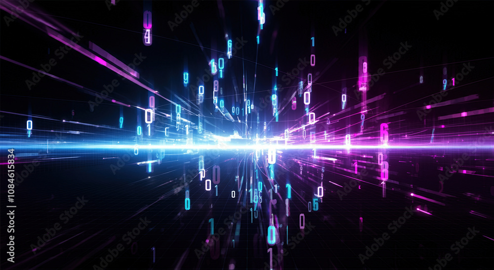 Aufkleber digital background perfect for tech processes, neural networks, artificial intelligence, data transf