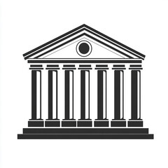 Classic architectural building with columns in a minimalist design, symbolizing strength and tradition in public spaces