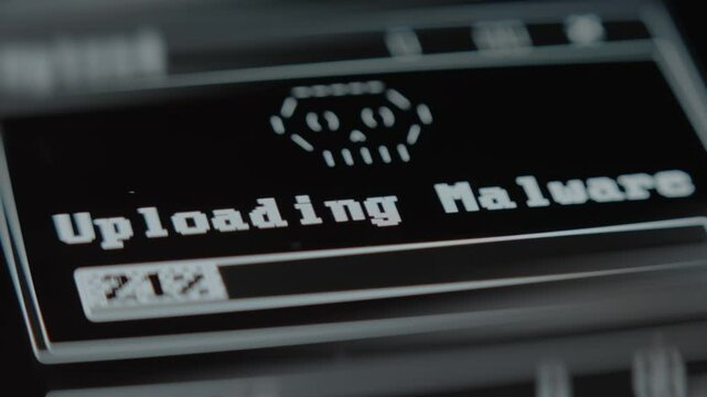 Uploading malware, progress percentage, macro view