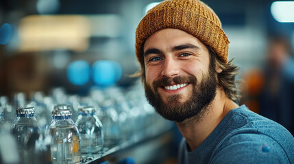 portrait of a man in a factory