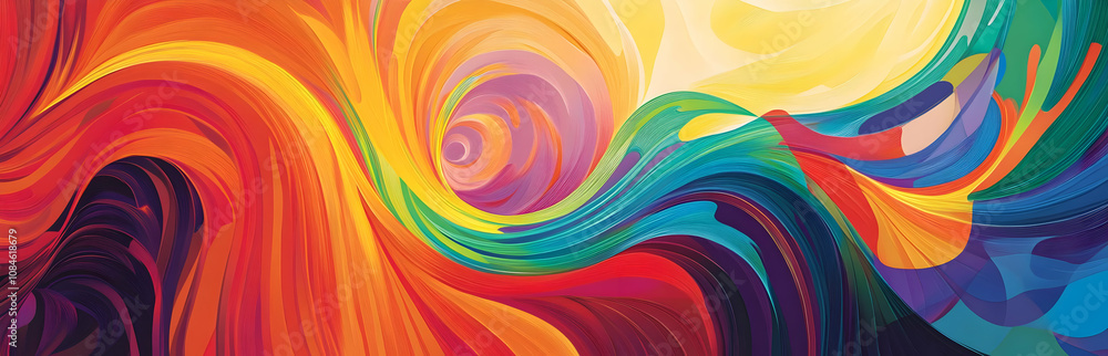 Poster a vibrant swirl of colors creating a dynamic abstract design.