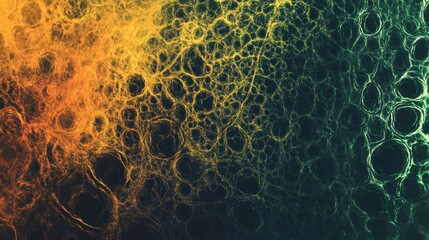 Naklejka premium This visual displays a colorful arrangement of cells and their intricate networks at a microscopic level, highlighting biological complexity. Generative AI