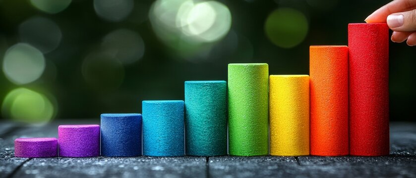 Colorful growth chart nature educational image outdoor setting close-up view progress tracking