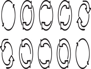 Minimal Circular Arrows Icons - Vector Design for Refresh and Repeat Actions