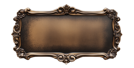 Empty Metal Retro Plate Isolated on White and Png Transparent Background