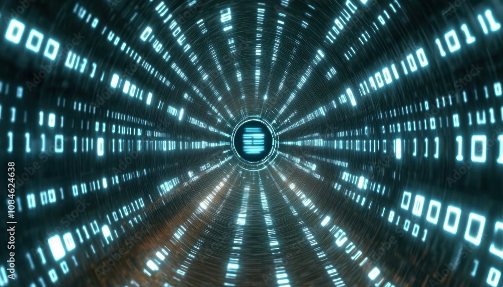 Poster Abstract Digital Tunnel with Glowing Binary Code