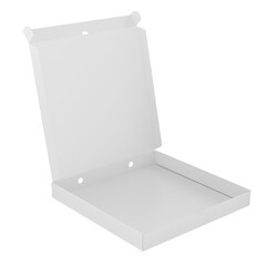 Empty Pizza Box, 3D rendering isolated on transparent background