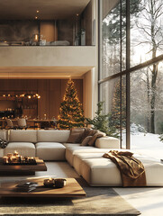 modern living room with fireplace