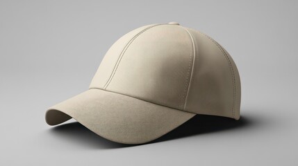 Fototapeta premium A realistic mockup image of a baseball cap in neutral color, perfect for adding custom branding