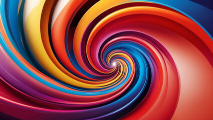 Obraz premium Vibrant abstract spiral of flowing colors in dynamic motion