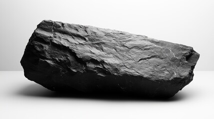 a black rock on a white background