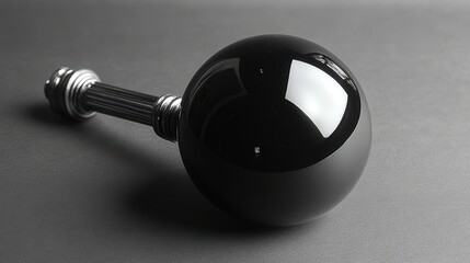 Fototapeta premium a black round object with a metal arm