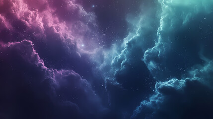 Digital illustration of natural phenomenon background with aurora borealis northern lights in polar night sky cotton clouds geomagnetic miracle wonder of nature. Aurora. Illustration