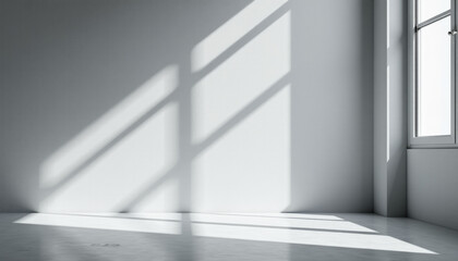 Obraz premium Empty Room with Sunlight and Shadows - Modern Interior Design