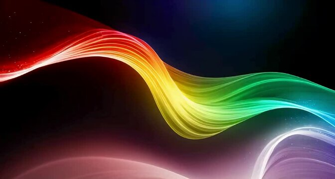 The brilliant waves of light resemble a gradient, gradually transitioning from red to blue, brilliant green, emerald Yellow, sky puple, and finally soft purple, flowing gracefully over a soft and rich