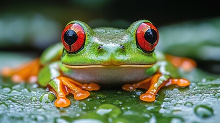 Fototapeta premium a close up of a frog