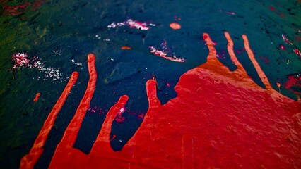 red graffiti paint