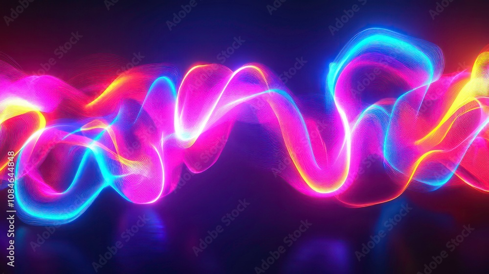 Poster 3d rendering. ai signals. looped abstract background. multicolor flash. a neural network concept. dr