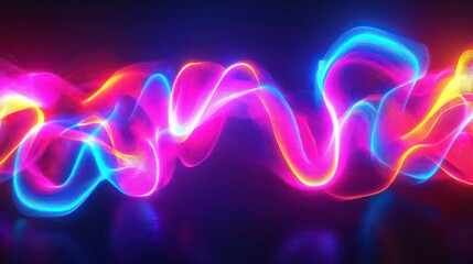 3d rendering. AI signals. Looped abstract background. Multicolor flash. A neural network concept. Driving neon lights like garland or lightning. Curl noise.