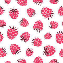 Seamless raspberry pattern. Vector berry print © Afanasia