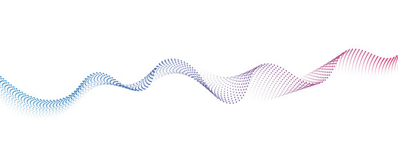 Flowing Dot Wave halftone gradient pattern on transparent background	
