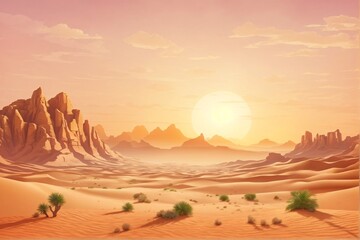 Desert Landscape Background, Desert Background, Desert Wallpaper, Desert Scenery, Sand Desert Landscape, Sand desert scenery, Dune Landscape, AI Generative