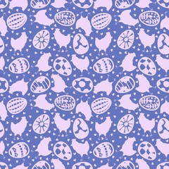Easter chicken seamless birds pattern for wrapping paper and fabrics