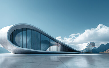 Minimalist modern art building space structure